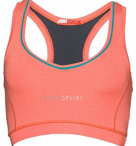 Elle Sport Womens ELLE SPORT Colourflash Bra Top Hot Coral Marl Girls Ladies