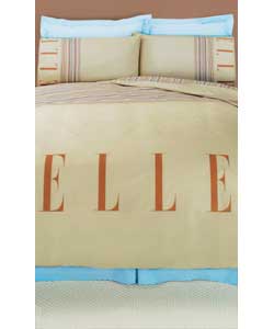 Elle Stripe King Size Duvet Cover Set - Natural