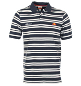 Ali Navy and White Striped Polo Shirt