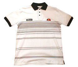 Gradual stripe heritage polo shirt White