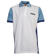 Ellesse Blanco White and Blue Pique Polo Shirt