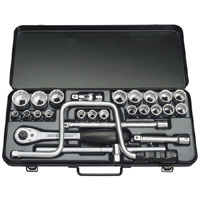 26 Piece 1/2andquot Square Drive Metric Socket Set