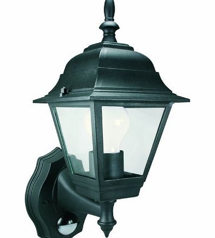 ELRO Byron Elro ES94 GLS / 23W ES 4-Panel Wall Lantern with PIR Motion Detector Black,100w