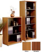 Bookcase Tall W800xD400xH1960mm Walnut with Black Trim