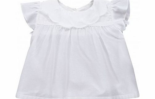 Emile et Ida Cotton Voile Blouse White `3 months,12 months,18