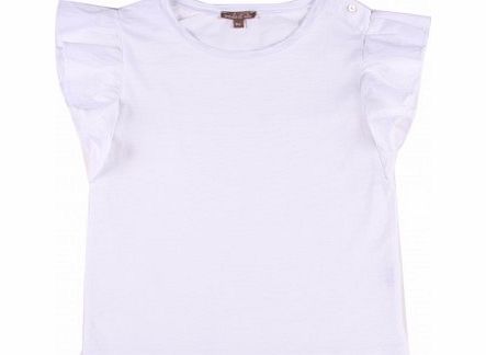 Emile et Ida Frill Sleeve Blouse White `6 years