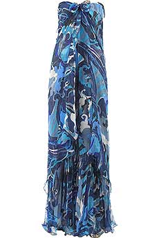 Emilio Pucci Hibiscus Print Silk Gown