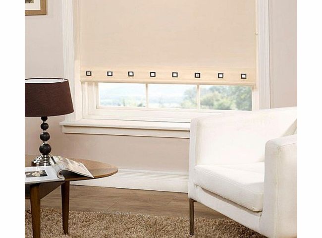 Emma Barclay Square Eyelet Roller Blind, Beige, W120cm