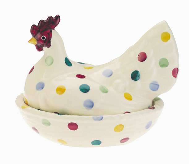 EMMA BRIDGEWATER Polka Dots Large Hen on Nest