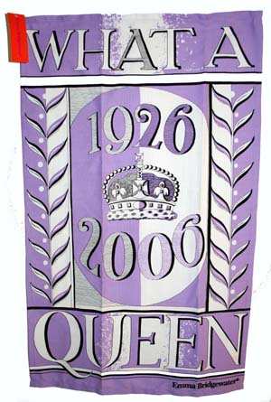 EMMA BRIDGEWATER Queen Tea Towel Plum