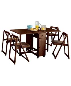 Rectangular Chocolate Butterfly Dining Set