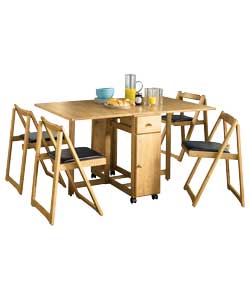 EMPEROR Rectangular Oak Butterfly Dining Set