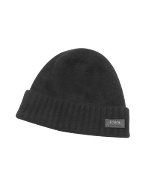 Black Logo Label Cashmere Skull Cap