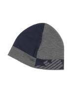 Blue and Gray Logoed Knit Skull Cap