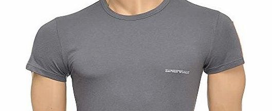 Emporio Armani Eagle Stretch Cotton Crew Neck T-Shirt, Ash Grey Grey Small