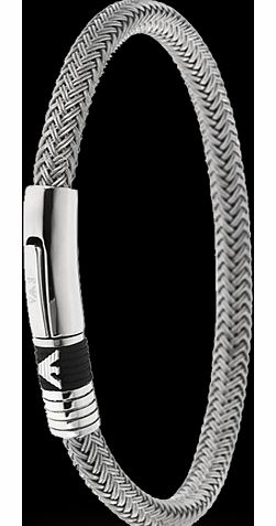 Emporio Armani Gents Steel and White Cord