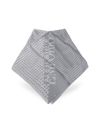 Emporio Armani Gray Signature Silk Square Scarf