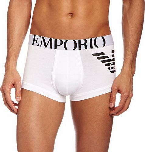 Emporio Armani Intimates Eagle Without Fly Mens Trunks White Medium