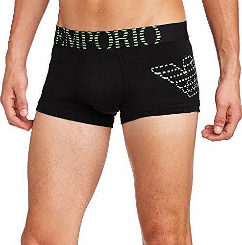 Emporio Armani Intimates Mens Eagle Stretch Trunk Boxer Shorts, Black, Medium