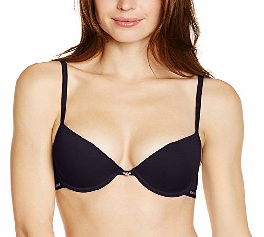 Emporio Armani Intimates Womens Cotton Delight T-Shirt Everyday Bra, Black, 34D