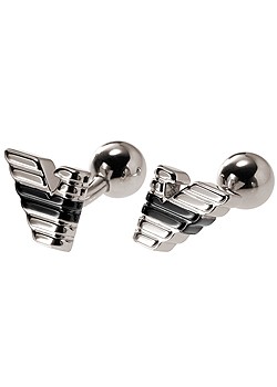 Emporio Armani Gents Steel Logo Cufflinks