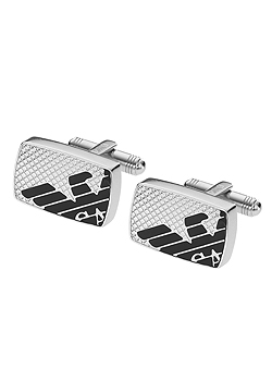 Emporio Armani Steel and Eagle Logo Cufflinks