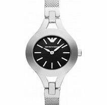 Emporio Armani Ladies Chiara Black and Silver