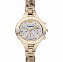 Emporio Armani Ladies Chiara Gold Chronograph