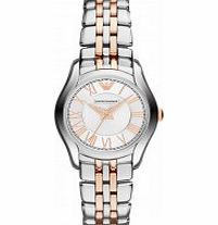 Emporio Armani Ladies Valente Silver and Rose