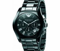 Emporio Armani Mens Ceramica Black Silver Watch