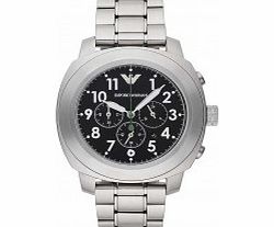 Emporio Armani Mens Delta Black Silver