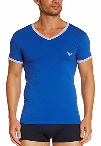 Mens MENS KNIT T-SHIRT Plain Vest Vest, Blue (Bluette), X-Large