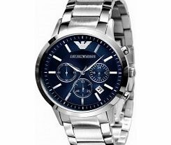 Emporio Armani Mens Renato Blue Silver