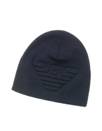 Raised Embossed Eagle Logo Wool Skull Cap