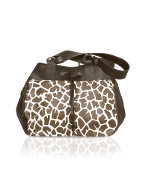 Giraffe Printed Calf Hair Leather Satchel Bag