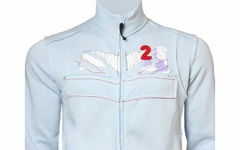 Emporio mens KENNETH fleece full zip sweatshirt top, Ice Blue, Large