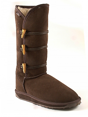 Emu Hip Button Sheepskin Boots - Chocolate