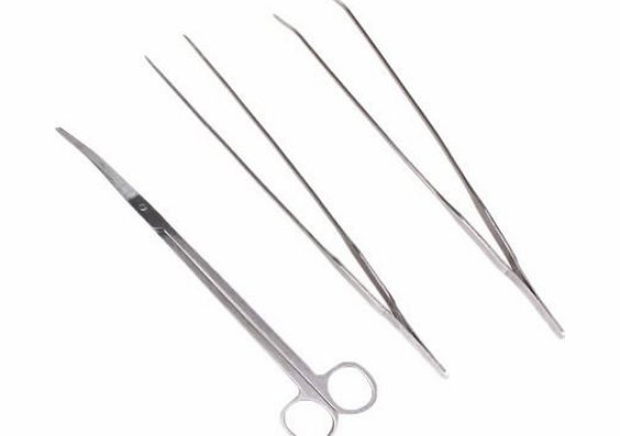 enjoydeal  Practical 3Pcs Stainless Steel Aquarium Plant Tools Set Tweezers And Scissors