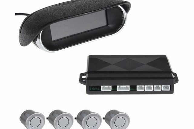 Dual CPU Car/Truck/Vehicle Mini Car LED Display 4 Sensors Kit Reversing Parking Sensor/Backup Sensor/Reversing Sensors System Radar Buzzer System,Periodic Buzzer Alarm, LED Rader,Three Sta