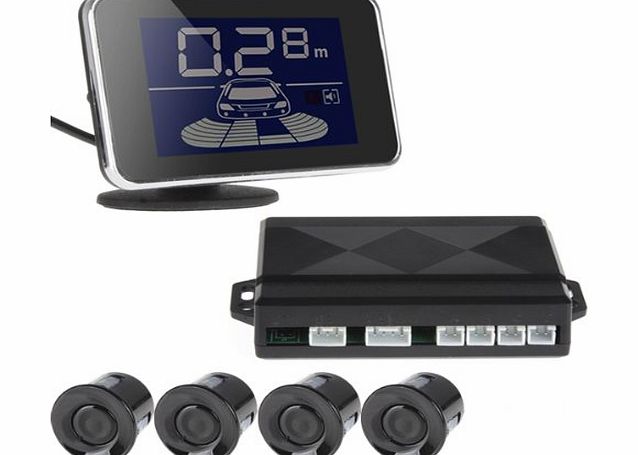 Mini LED Display 4 Sensors Kit Dual CPU Car/Truck/Vehicle Reversing Parking Sensor/Backup Sensor/Reversing Sensors System Radar Buzzer System,Periodic Buzzer Alarm, LED Rader,Three Stage B