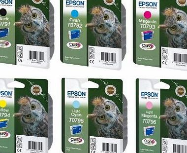 Epson T0791 Full Ink Cartridge Set for Stylus 1400 Photo Printer - Light Cyan/ Light Magenta/ Cyan/ Magenta/ Yellow/ Black