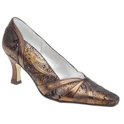 Female Nastasia II Leather Upper in Dark Bronze, Porcelain Pearl, Silver Pearl