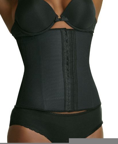 Fashion Shaping Corset, Waist Cinching Shapewear, Black/Black, Medium