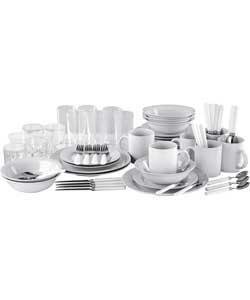 Essentials 60 Piece Dinner Starter Set - White