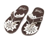 Animal Ladies Flip Flops Sandals - Brown Suede Swish UK 5