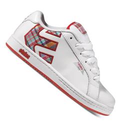 Girls Fader Skate Shoes - White/Plaid