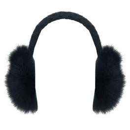 Eugenia Kim Black Boucle Knit Earmuffs with