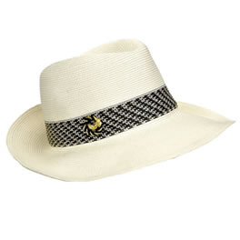 Eugenia Kim Ivory Toyo Fedora with Black/ Gold/