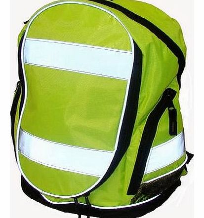 Eurobags EURO HI VIS BACKPACK 3 HIGH VISIBILTY COLOURS CYCLING RUCKSACK SCHOOL BAG (Hi Vis Yellow)