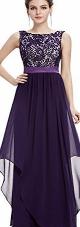 Ever-Pretty Ever Pretty Womens Long Sleeveless Military Ball Dress 16 UK Purple